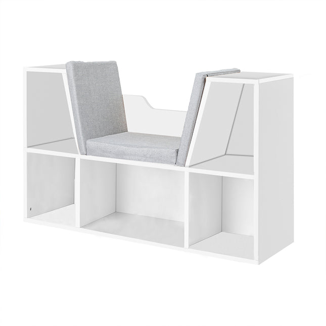 Levede Kids Bookcase Toys Box Shelf White-1864184635525828608