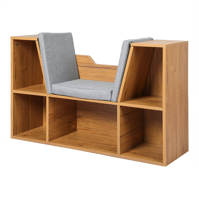Levede Kids Bookcase Toys Box Shelf Brown-1864184635387416576
