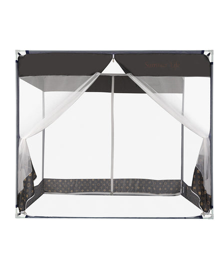 Dreamz Mosquito Bed Nets Foldable Canopy Square Grey-1864184403291410433