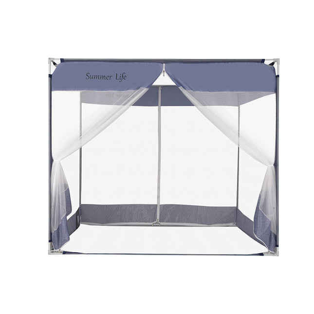 Dreamz Mosquito Bed Nets Foldable Canopy Square Blue-1864184403127832577