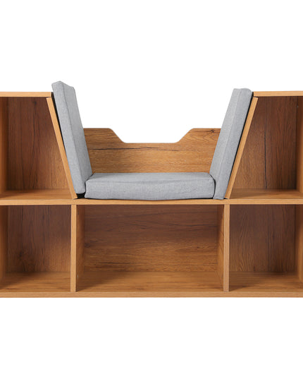 Levede Kids Bookcase Toys Box Shelf Brown-1864184635387416577