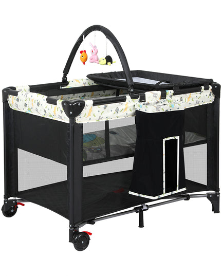 BoPeep Baby Cot Bed Crib Portable Bassinet Black-1864184323079540737