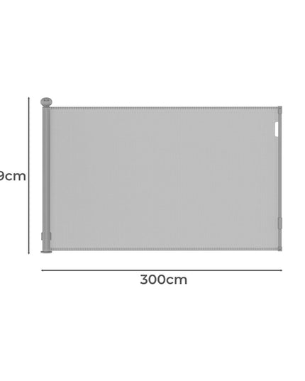 BoPeep Retractable Baby Safety Gates 300cm Grey 300 cm-1864184339647041538