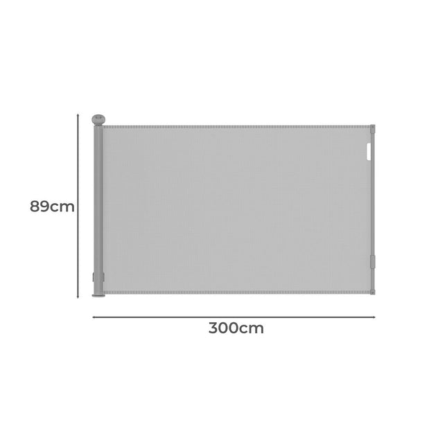 BoPeep Retractable Baby Safety Gates 300cm Grey 300 cm-1864184339647041538