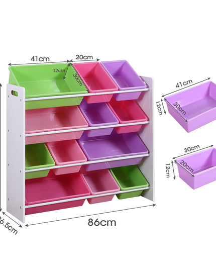 Levede 12Bins Kids Toy Box Bookshelf-1864184634397560834