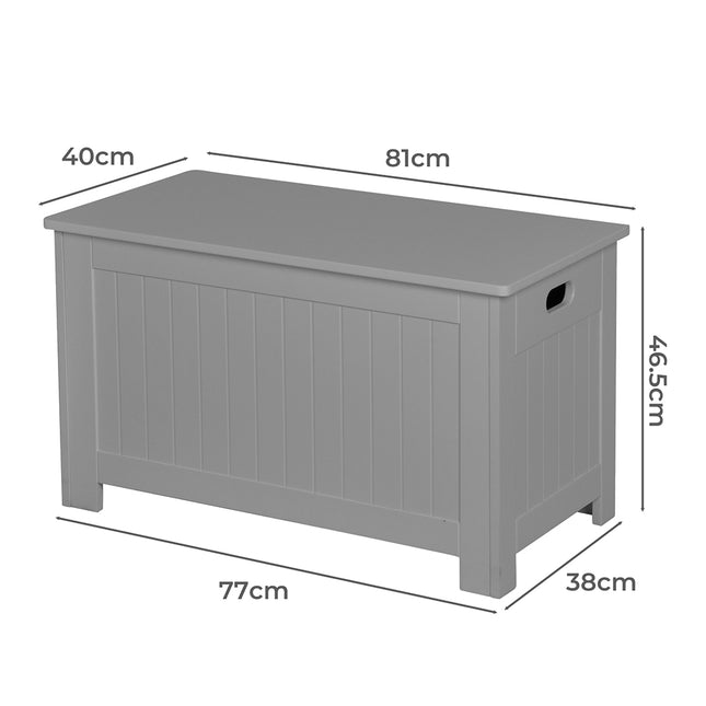 Levede Kids Toy Box Storage Chest Cabinet Grey-1864184635089620994
