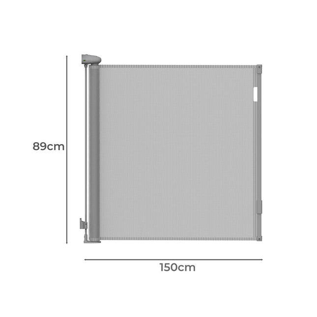 BoPeep Retractable Baby Safety Gates 150cm Grey 150 cm-1864184339366023170