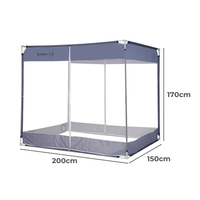 Dreamz Mosquito Bed Nets Foldable Canopy Square Blue-1864184403459182594
