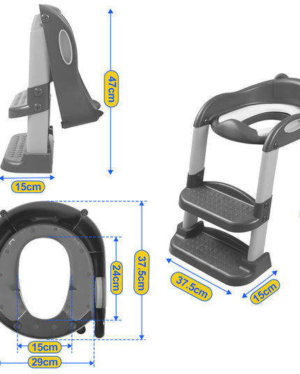 BoPeep Kids Toilet Ladder Grey-1864184338925621250