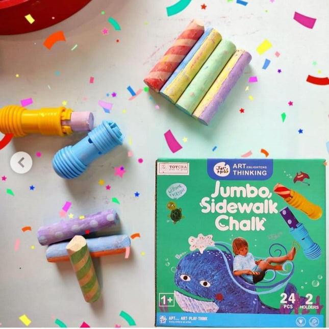 Jar Melo Washable Sidewalk Chalk - 24 Colours Kit-1875027521356042242