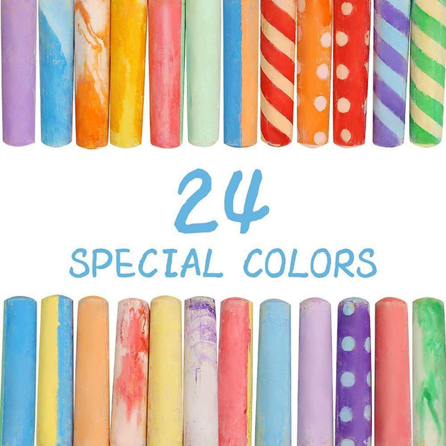 Jar Melo Washable Sidewalk Chalk - 24 Colours Kit-1875027521356042244