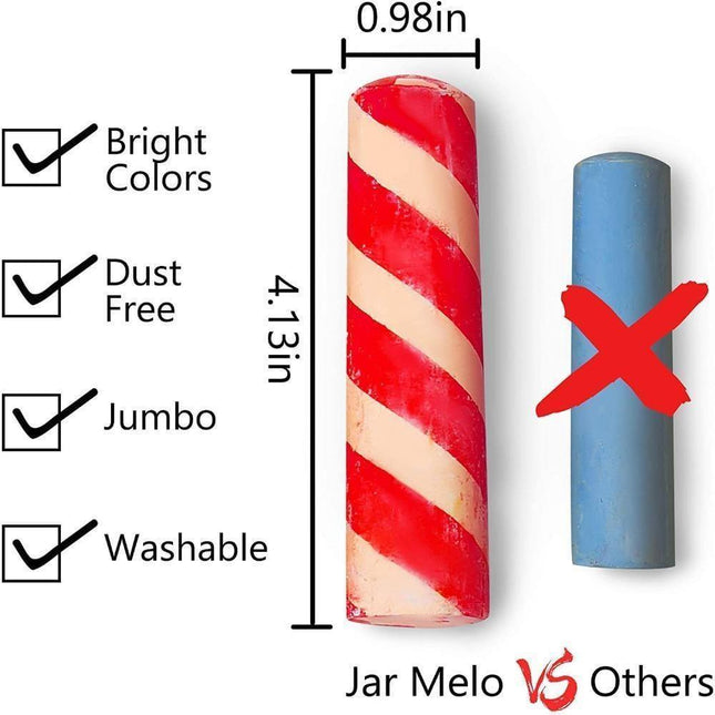 Jar Melo Washable Sidewalk Chalk - 24 Colours Kit-1875027521356042245
