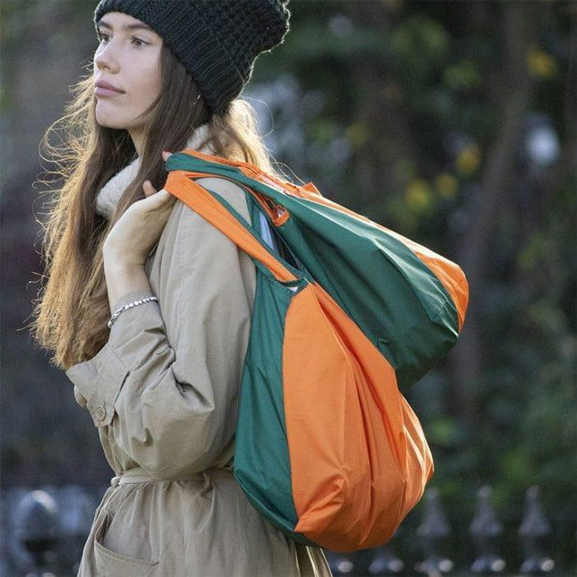 KIND BAG Reusable Bag - Medium| Bicolour Green & Orange-1875027451738984450