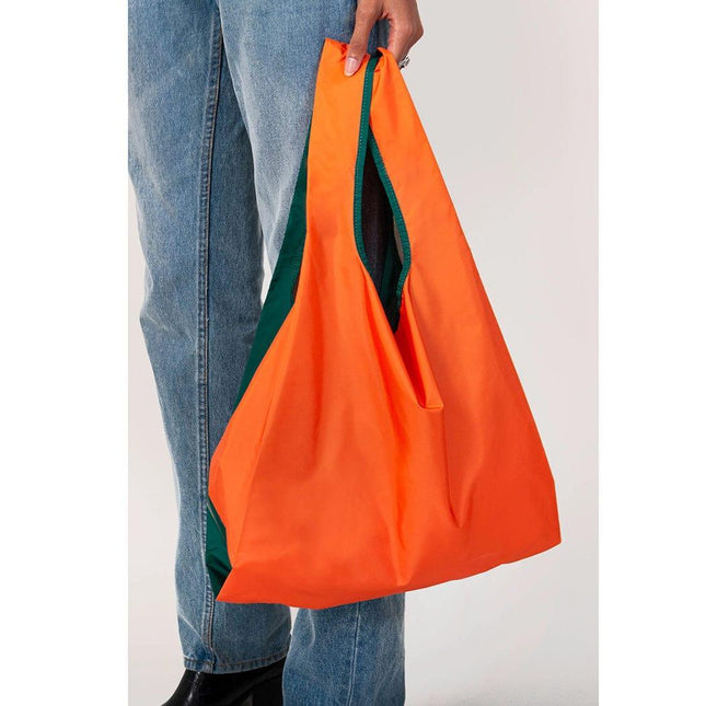 KIND BAG Reusable Bag - Medium| Bicolour Green & Orange-1875027451738984452