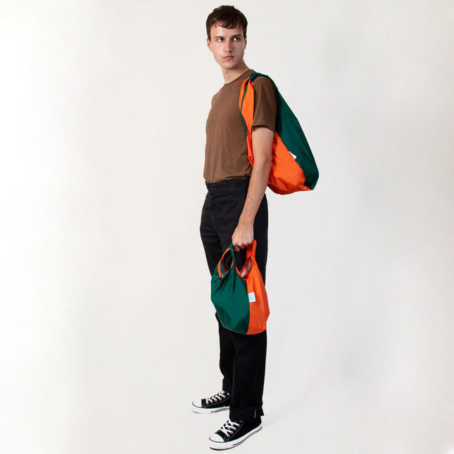 KIND BAG Reusable Bag - Medium| Bicolour Green & Orange-1875027451738984454