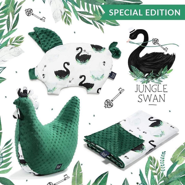 La Millou Light Blanket Large 110*140cm JUNGLE SWAN | Green-1875027394419625985