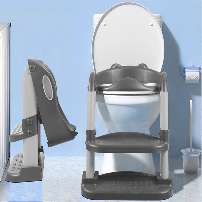 BoPeep Kids Toilet Ladder Grey-1864184338925621255
