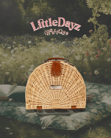 Little Dayz Boutique  Semi Round Picnic Basket-1875027390237904898