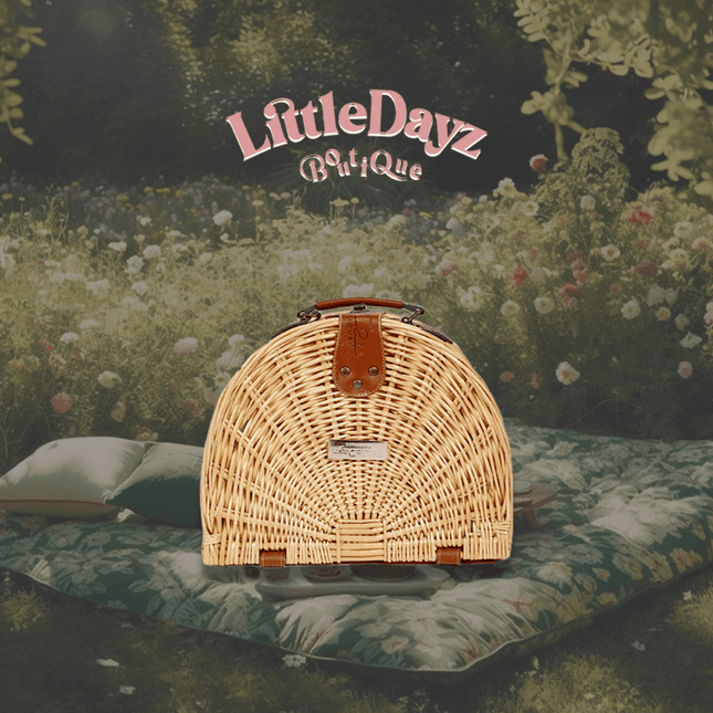 Little Dayz Boutique  Semi Round Picnic Basket-1875027390237904898