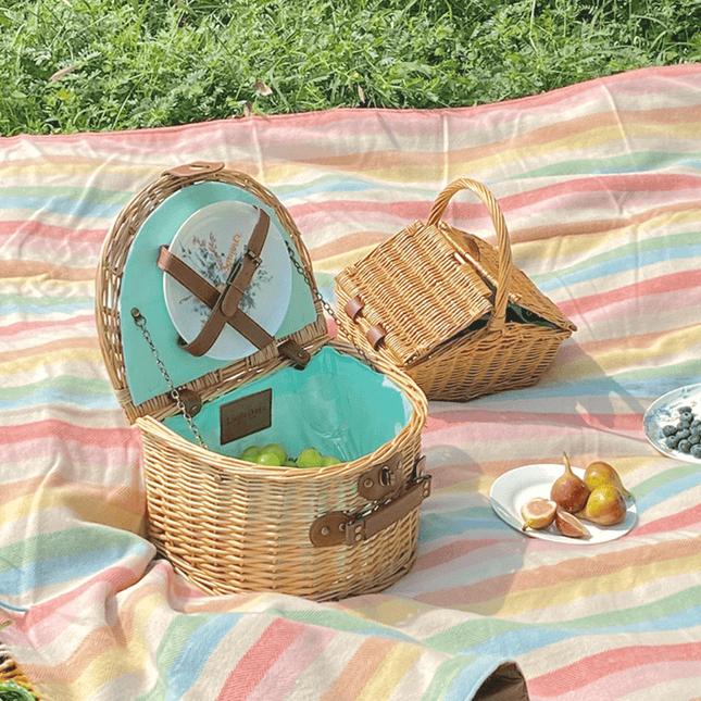 Little Dayz Boutique  Semi Round Picnic Basket-1875027390237904899