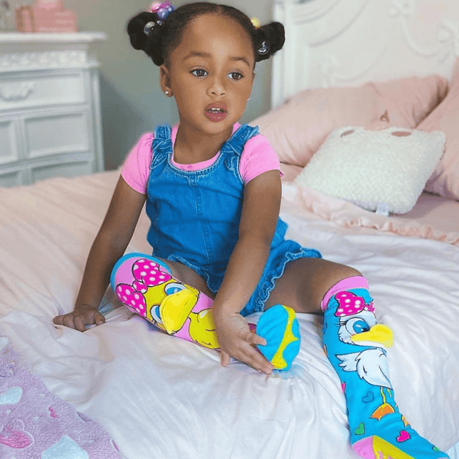 MADMIA Fluffy Duck Socks With Bill Toddler Ages 3 - 5-1875027467618619393