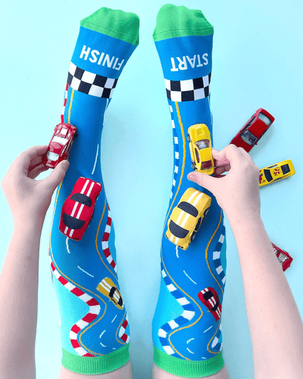 MADMIA Racing Cars Socks With Plush Cars Kids & Adults Age 6 - 99-1875027467329212418