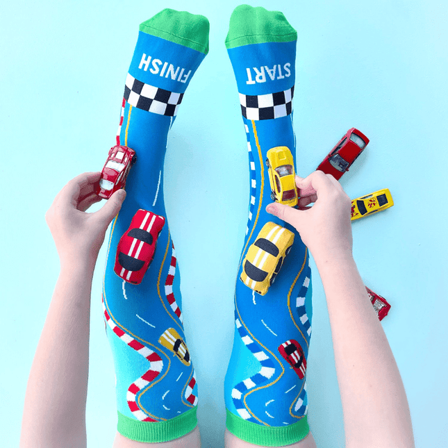 MADMIA Racing Cars Socks With Plush Cars Kids & Adults Age 6 - 99-1875027467329212418
