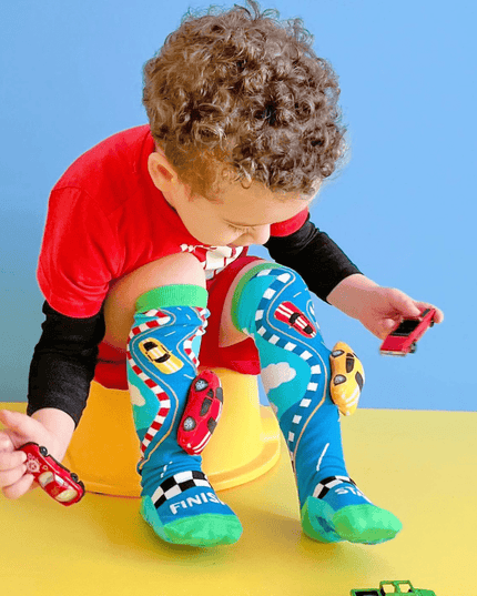 MADMIA Racing Cars Socks With Plush Cars Kids & Adults Age 6 - 99-1875027467329212422