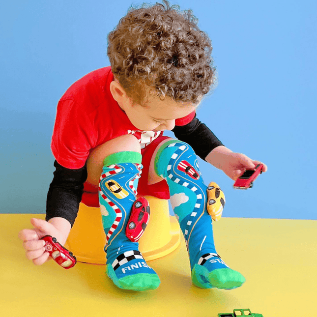 MADMIA Racing Cars Socks With Plush Cars Kids & Adults Age 6 - 99-1875027467329212422