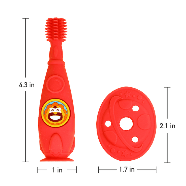 Marcus & Marcus -12M+ Self Training 360' Toothbrushes Pocky the Pig-Pink-1875027466624569345