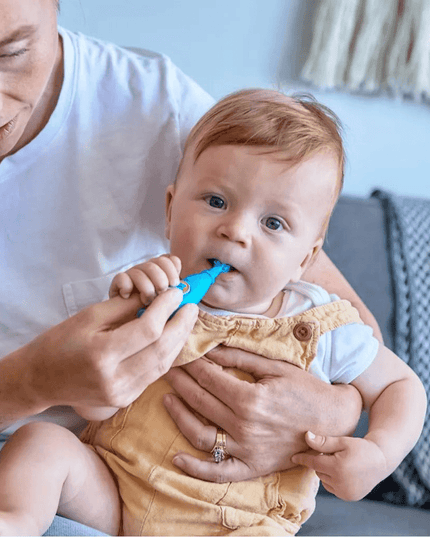 Marcus & Marcus -12M+ Self Training 360' Toothbrushes Lucas the Hippo- Blue-1875027466465185796