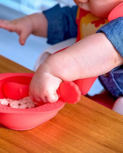 Marcus & Marcus-Baby Silicone Feeding Gift Set Marcus theLion- Red-1875027466909782021
