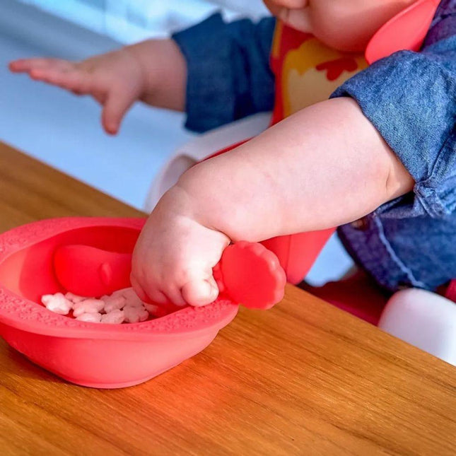 Marcus & Marcus-Baby Silicone Feeding Gift Set Ollie the Elephant green-1875027465609547781