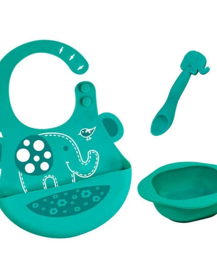 Marcus & Marcus-Baby Silicone Feeding Gift Set Ollie the Elephant green-1875027465609547776