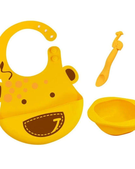 Marcus & Marcus-Baby Silicone Feeding Gift Set Lola the Giraffe-Yellow-1875027465756348416