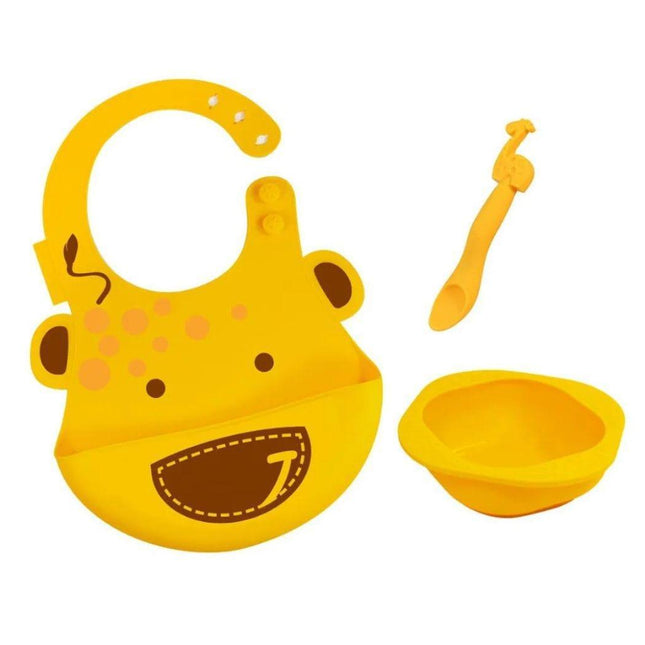 Marcus & Marcus-Baby Silicone Feeding Gift Set Lola the Giraffe-Yellow-1875027465756348416