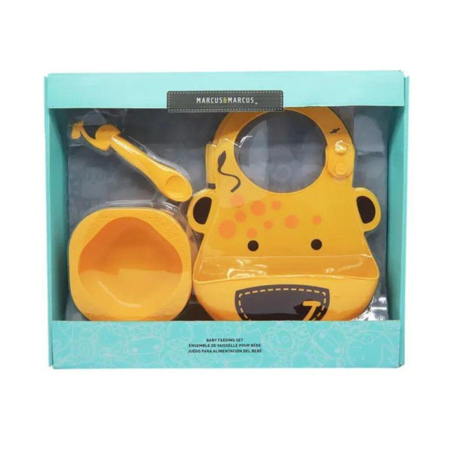 Marcus & Marcus-Baby Silicone Feeding Gift Set Pocky the Pig-Pink-1875027465903149057
