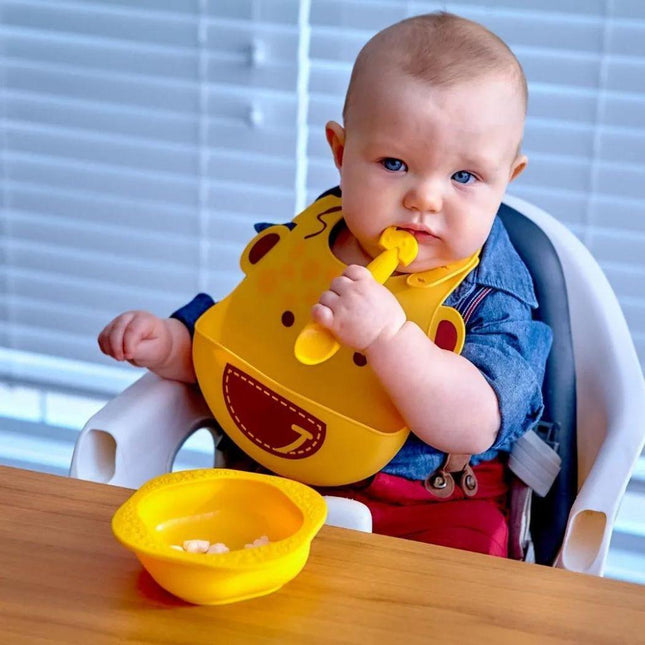 Marcus & Marcus-Baby Silicone Feeding Gift Set Lucas the Hippo- Blue-1875027466188361730