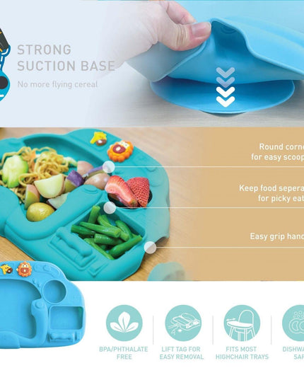 Marcus & Marcus - Creative Plate Suction Plate Ollie Green-1875027457585844232