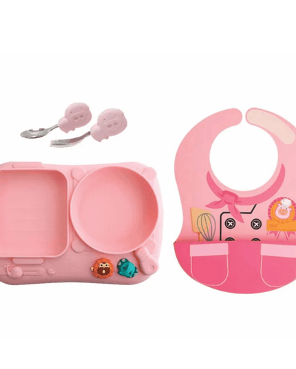 Marcus & Marcus - Creative Plate Toddler Mealtime Set Lola Yellow-1875027424329207808