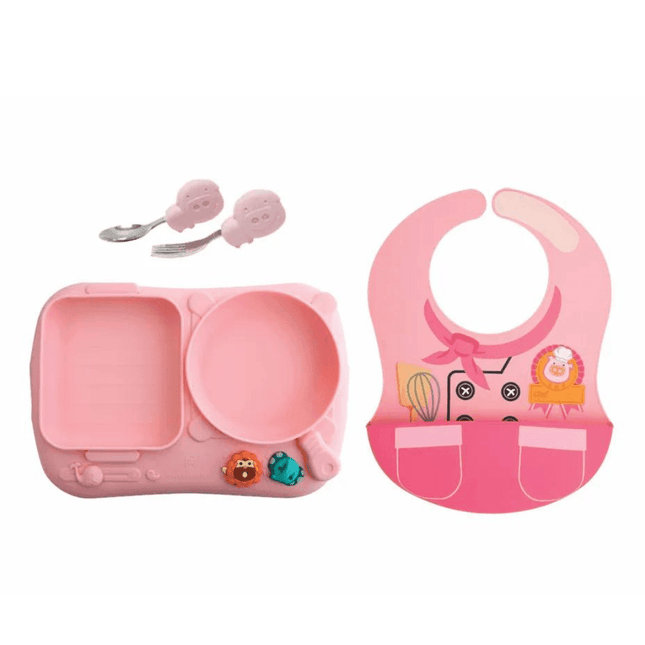 Marcus & Marcus - Creative Plate Toddler Mealtime Set Lola Yellow-1875027424329207808