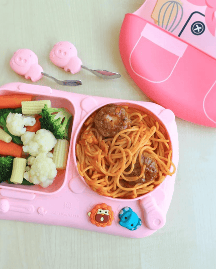 Marcus & Marcus - Creative Plate Toddler Mealtime Set Ollie Green-1875027423997857796