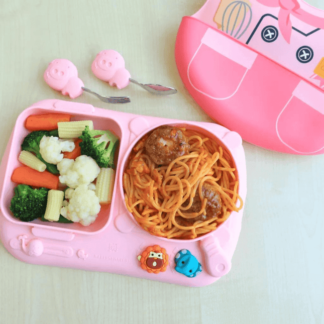 Marcus & Marcus - Creative Plate Toddler Mealtime Set Ollie Green-1875027423997857796