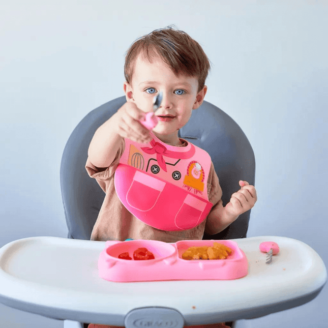 Marcus & Marcus - Creative Plate Toddler Mealtime Set Lola Yellow-1875027424329207813
