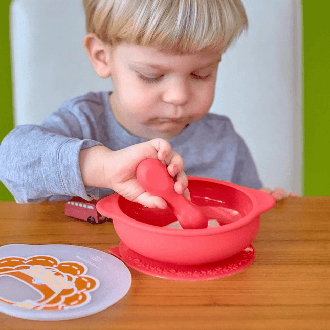 Marcus & Marcus- Palm Grasp Self Feeding Spoon Pocky the Pig-Pink-1875027508416614403