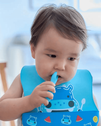 Marcus & Marcus -Palm Grasp Silicone Spoon & Fork Set Willo the Whale-Purple-1875027516012498951