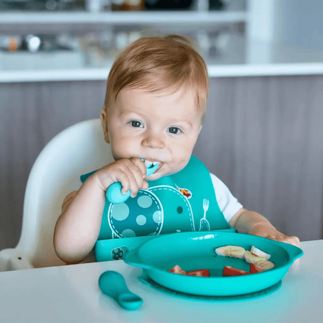 Marcus & Marcus -Palm Grasp Silicone Spoon & Fork Set Willo the Whale-Purple-1875027516012498952