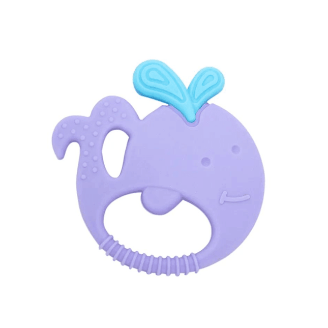 Marcus & Marcus- Sensory Silicone Teether Willo the Whale-Purple-1875027417513463808