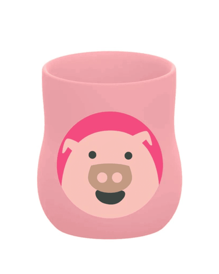 Marcus & Marcus - Silicone Baby Training Cup (4oz) Pocky the Pig-Pink-1875027511742697472