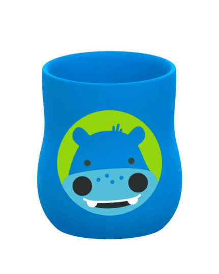 Marcus & Marcus - Silicone Baby Training Cup (4oz) Lucas the Hippo- Blue-1875027511906275328